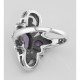 Amethyst and Marcasite Ring - Sterling Silver - R-387-AM