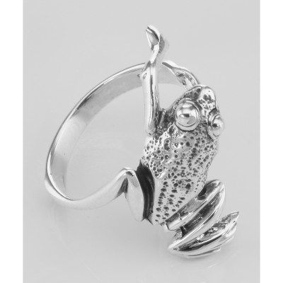 Fun Frog Ring - Hugger Style - Sterling Silver - R-7721