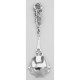 Tea Caddy / Nut Serving Spoon w/ Rose Design - Sterling Silver - S-53