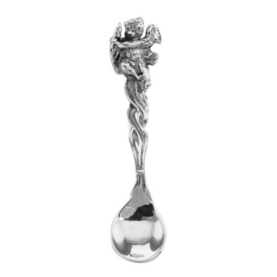 ss201 - Cupid Bow Style Sterling Silver Salt Spoon - SS-201