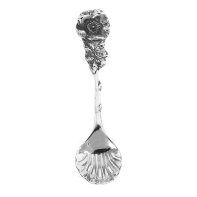 ss6350 - Flower Shell Style Sterling Silver Salt Spoon - SS-6350