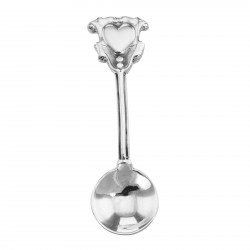 Heart Bowl Style Sterling Silver Salt Spoon