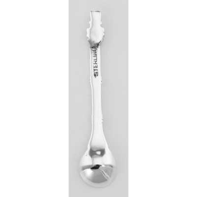 ss66517 - Leaf Style Sterling Silver Salt Spoon - SS-66517