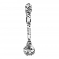 Classic Berry Style Sterling Silver Salt Spoon