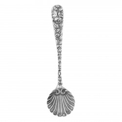 Vintage Shell Style Sterling Silver Salt Spoon