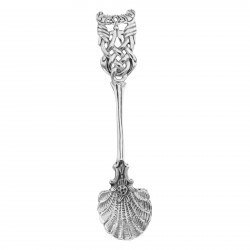 Celtic Knot Shell Style Sterling Salt Spoon
