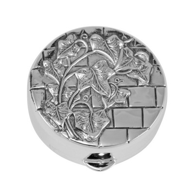 Sterling Silver Pillbox w/ Ivy Wall Design  Made in USA - TX-303-2