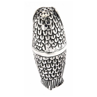 Antique / Vintage Style Highly Detailed Owl Pin Cushion in Fine Sterling Silver - X-007