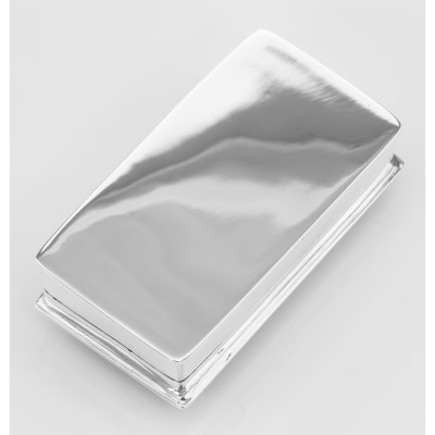 Antique Style Porcelain Top Angel Pill Box in Fine Sterling Silver - X-130