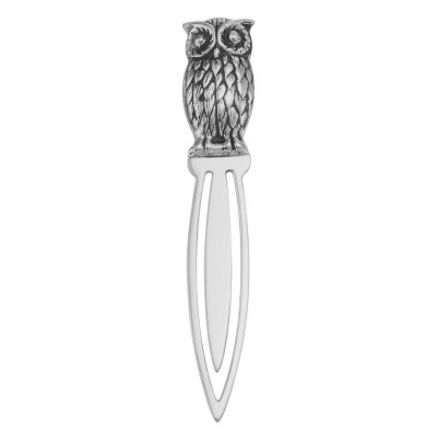 Highly Detailed Owl Bookmark in Fine Sterling Silver - X-207