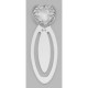 Beautiful Victorian Style Heart Shaped Sterling Silver Bookmark - BK-209