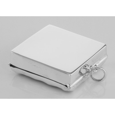 Beautiful Victorian Floral Design Stamp Box - Sterling Silver Pill Box - X-2365