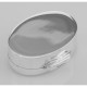 Small Oval Beaded Border Keepsake Sterling Silver Pillbox - Engravable - X-253