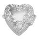 Victorian Style Heart Shaped Keepsakes / Pill Box / Pillbox - Sterling Silver - X-256