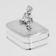 Cute Movable Teddy Bear Box for Baby in Fine Sterling Silver - X-302
