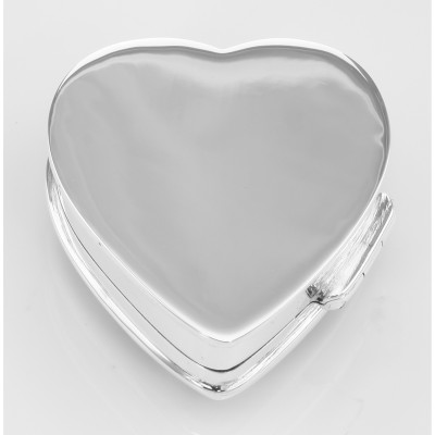 Sterling Silver Heart PillBox w/ Cherub Porcelain Top - X-35