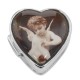 Sterling Silver Heart PillBox w/ Cherub Porcelain Top - X-35