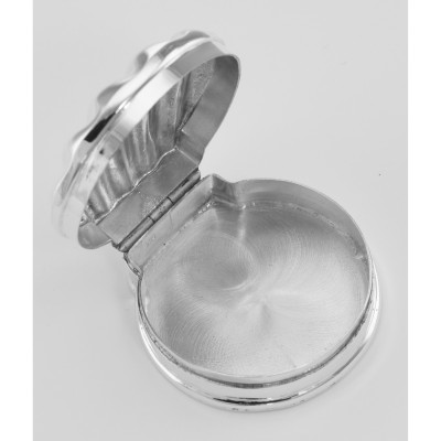 Classic Scallop Shell Sterling Silver Pillbox - Pill Box - X-48