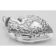 Large Antique Style Heart Perfume Bottle Pendant - Sterling Silver - X-6118