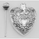Large Antique Style Heart Perfume Bottle Pendant - Sterling Silver - X-6118
