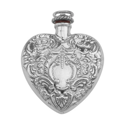 Classic Small Heart Perfume Bottle or Memorial Ash Pendant - Sterling Silver - X-6243