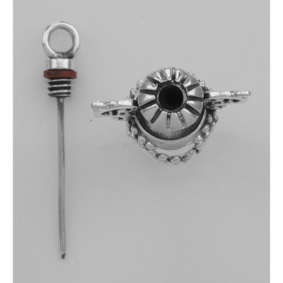 Antique Style Urn Perfume / Ash or Memorial Bottle Pendant - Sterling Silver - X-6411