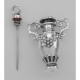 Antique Style Urn Perfume / Ash or Memorial Bottle Pendant - Sterling Silver - X-6411