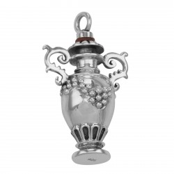 Antique Style Urn Perfume / Ash or Memorial Bottle Pendant - Sterling Silver