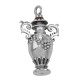 Antique Style Urn Perfume / Ash or Memorial Bottle Pendant - Sterling Silver - X-6411