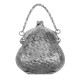 Antique Style Basketweave Purse Pill Box in Fine Sterling Silver - X-6474