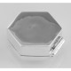 Small Hexagon Shaped Sterling Silver Pillbox with Engraved Top - x-9051