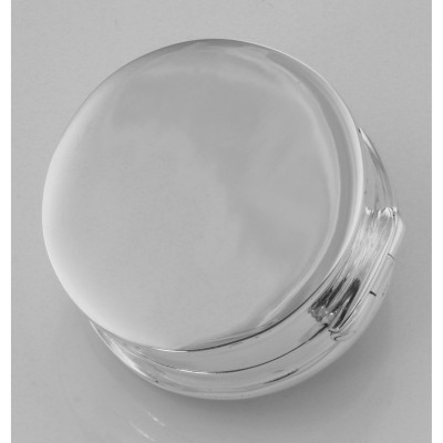 Beautiful Marcasite Owl Pillbox Black Onyx Top Garnet Eyes - Sterling Silver - X-912